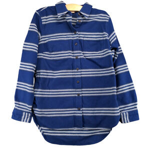 Duluth Trading Co Men's Button Up Shirt Blue Striped Small Long Sleeve